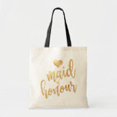 Tote Bag PixDezines Maid of Honor/Faux Gold Script (Devant)