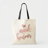 Tote Bag PixDezines Maid of Honor/Faux Rose Gold Script (Devant)