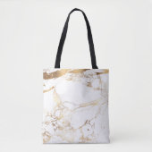 Tote Bag PixDezines MARBRE BLANC+FAUX OR VEINS (Devant)