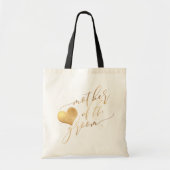 Tote Bag PixDezines Mère de Groom/Faux Gold Script (Devant)