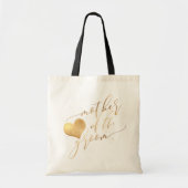 Tote Bag PixDezines Mère du marié/Faux script or (Devant)