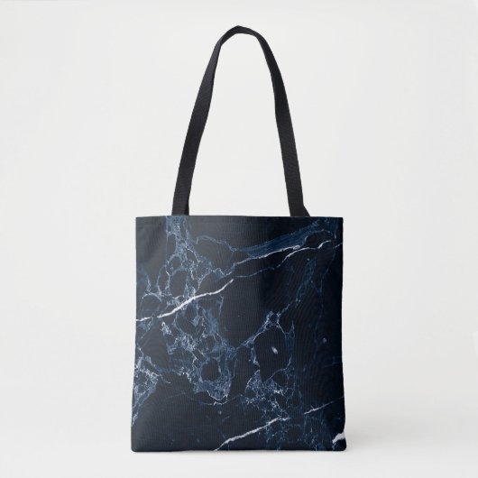 Tote Bag PixDezines MIDNIGHT BLUE MARBLE (Devant)