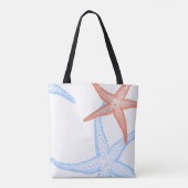 Tote Bag PixDezines Orange/Blue Starfish /do-it-yourself ar (Dos)
