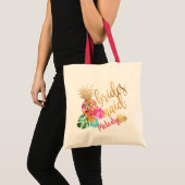 Tote Bag PixDezines Pineapple Bridesmaid/Faux Gold Script (Devant (produit))