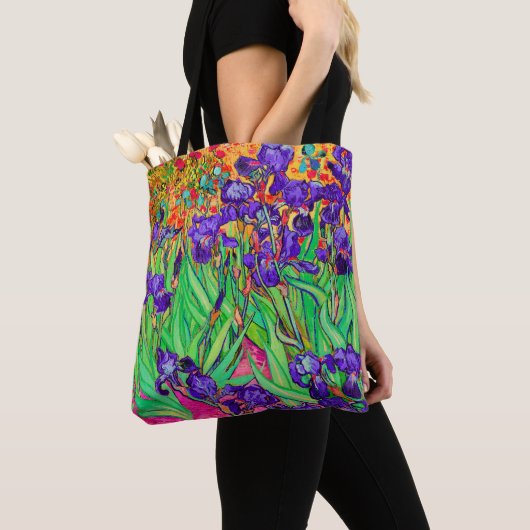 Tote Bag PixDezines Van Gogh Purple Irises/St. Roi (De près)