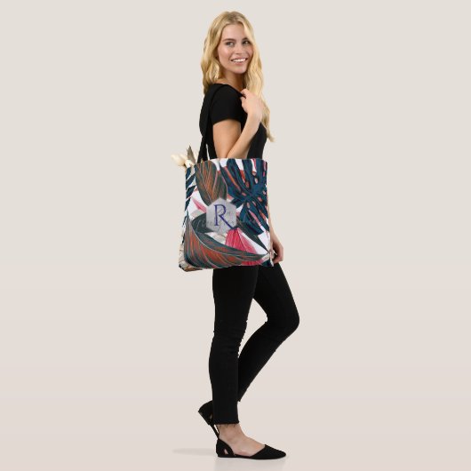 Tote Bag PixDezines Verdure, Monstère Tropicale (Sur le modèle)