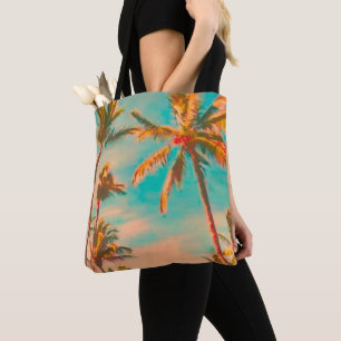Tote Bag PixDezines Vintage Hawaiian Beach/Turquoise