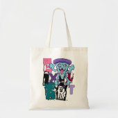 Tote Bag Pixel art et monstre bleu (Devant)