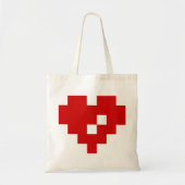 Tote Bag Pixel Coeur 8 bits Amour (Devant)