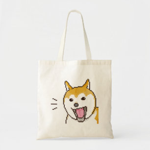 Tote Bag Pixelart de Chien Shiba Inu Souriant