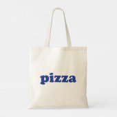 Tote Bag Pizza bleu typographie moderne drôle cool (Dos)