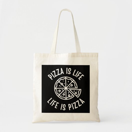 Tote Bag Pizza, c'est la vie, c'est la pizza, c'est drôle (Devant)