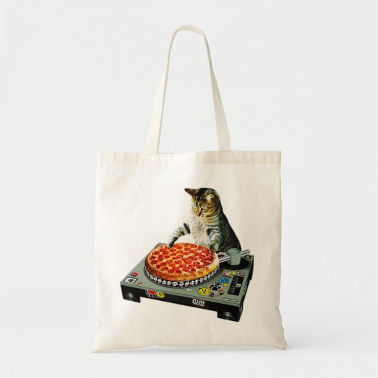 Tote Bag Pizza de chat du DJ de l'espace (Devant)