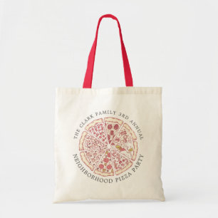Tote Bag Pizza Event Themed Custom Text
