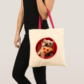 Tote Bag Pizza Slice mangeur de chien (Devant (produit))