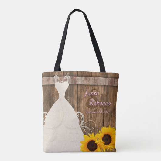 Tote Bag PK Personnalisé - Mariée D'Équipe En Tournesol De (Dos)