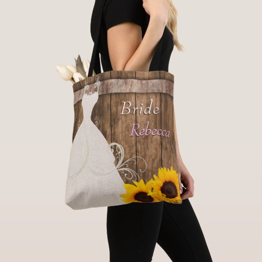 Tote Bag PK Personnalisé - Mariée D'Équipe En Tournesol De (De près)