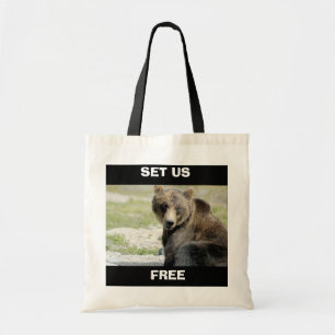Tote Bag Placez-nous libres, sauvez les ours