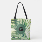 Tote Bag Plage à thème, fronde de palmier, carnet de croqui (Dos)
