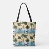 Tote Bag Plage aquarelle, tranquillité transparente (Dos)