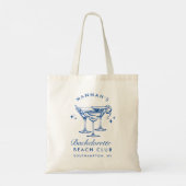 Tote Bag Plage Bachelorette Rétro Moderne Personnalisé (Dos)