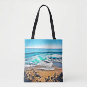 Tote Bag Plage Bliss : Vue océan (Devant)