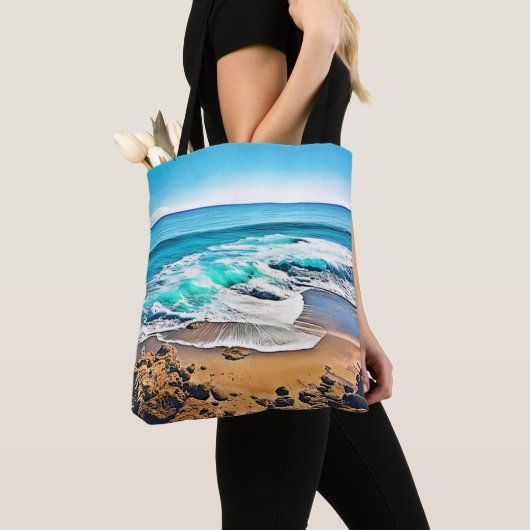 Tote Bag Plage Bliss : Vue océan (De près)