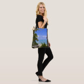 Tote Bag Plage bordée de palmiers Îles Cook 2 (Sur le modèle)