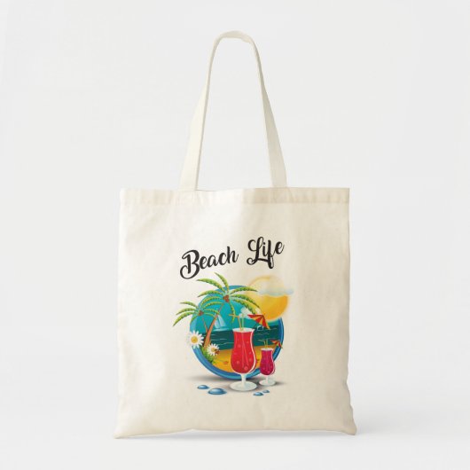Tote Bag Plage - budget vie Fourre-tout (Devant)