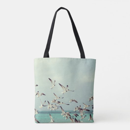 Tote Bag Plage Calme Oiseaux À Thème (Dos)