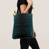Tote Bag Plage côtière Salé Vagues Turquoise Art Abstrait (De près)