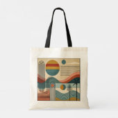 Tote Bag Plage d'art moderne du milieu du siècle Sunrise (Dos)