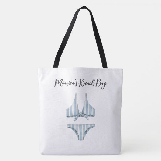 Tote Bag Plage de bikini bleu (Devant)