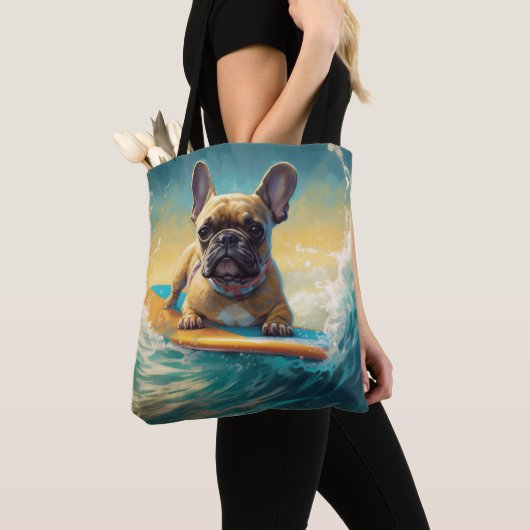 Tote Bag Plage de Bulldog (De près)