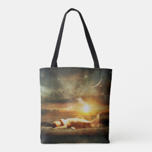 Tote Bag Plage de la lune de sirènes et océan