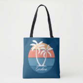 Tote Bag Plage de l'île tropicale personnalisée Ocean Sunse (Devant)