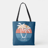 Tote Bag Plage de l'île tropicale personnalisée Ocean Sunse (Dos)