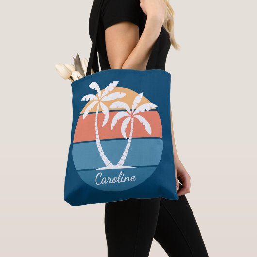 Tote Bag Plage de l'île tropicale personnalisée Ocean Sunse (De près)