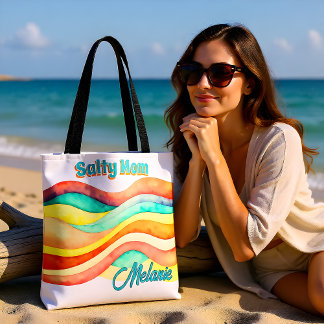 Tote Bag Plage de Maman Salée Style d'Été