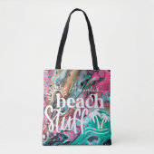 Tote Bag Plage de marbre rose et vert des trucs personnalis (Devant)