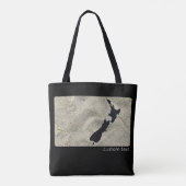 TOTE BAG PLAGE DE SABLE DE NOUVELLE-ZÉLANDE ICONIQUE NOIR N (Dos)