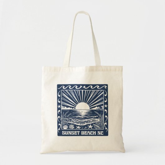 Tote Bag Plage de Sunset Beach NC Coucher de soleil côtier (Devant)