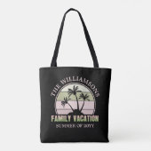 Tote Bag Plage de vacances familiales sur mesure Île tropic (Dos)