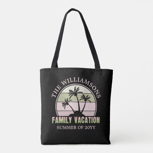 Tote Bag Plage de vacances familiales sur mesure Île tropic (Dos)