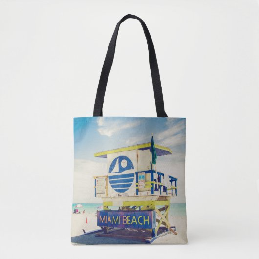 Tote Bag Plage du sud de la tour | de maître nageur, Miami, (Devant)