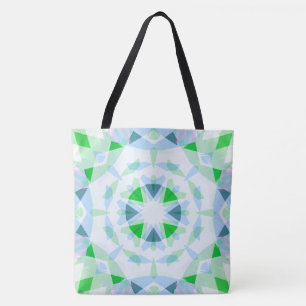 Tote Bag Plage Eclectique Bleu Bright Green Star