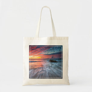Tote Bag Plage en pierre spectaculaire du coucher du soleil