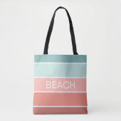 Tote Bag Plage Happy Summer Cool Stripes (Devant)