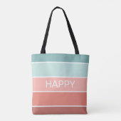 Tote Bag Plage Happy Summer Cool Stripes (Dos)