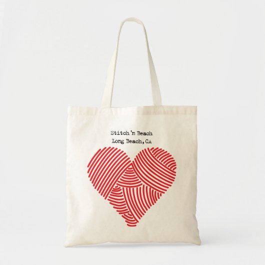 Tote Bag Plage Long Beach du point N de coeur de fil (Devant)